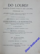 DO LOURD ! popis české pouti do Lourd, pořádané 1913 Spolkem poutníků česko-slovanských do Lourd a jiných posvátných míst