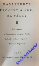 MASARYKOVY PROJEVY A ŘEČÍ ZA VÁLKY II. - Dokumenty k Masarykovou pobytu v Rusku