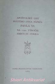 Apoštolský list k 1100. výročie smrti sv. Cyrila