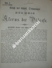 Erlaß des bischöftl. Ordinariates von Budweis an den Klerus der Diöcese - jahr 1866