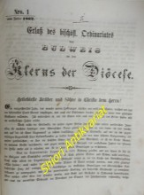Erlaß des bischöfl. Ordinariates von Budweis an den Klerus der Diöcese 1862