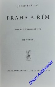 PRAHA A ŘÍM - Kniha I - Díl I-II-III