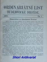 ORDINARIÁTNÍ LIST BUDĚJOVICKÉ DIECÉSE - Ročník 1890