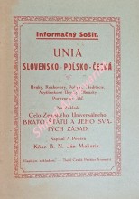UNIA SLOVENSKO - POLSKO - ČESKÁ - Informačný Sošit