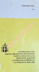 Apoštolský list " TERTIO MILLENNIO ADVENIENTE " pápeža Jána Pavla II. biskupom, kňazom a veriacim o príprave na jubilejný rok 2000