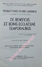 PRAELECTIONES EX IURE CANONICO - LIBER CECUNDUS -DE BENEFICIIS ET BONIS ECCLAESIAE TEMPORALIBUS