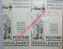 POUTNÍK JERUSALEMSKÝ - Poutní list Palestinského spolku v Brně - Ročník XXVI - XXIX