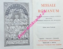MISSALE ROMANUM. Ex decreto sacronancti concilii Tridentini restitutum summorum pontificum cura recognitum