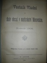 Věstník Vládní pro školy obecné v markrabství Moravském 1906