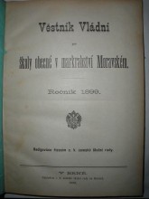Věstník Vládní pro školy obecné v markrabství Moravském 1899